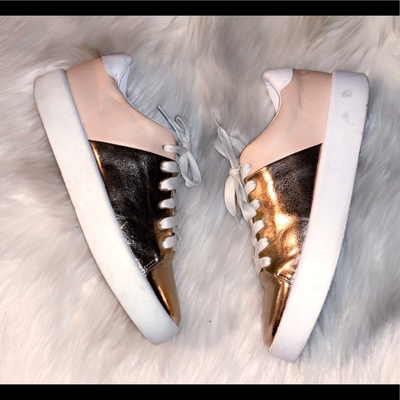 ZARA Rose Gold Metallic Platform Sneaker - Picture 2 of 7